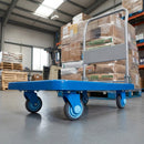 Large folding platform trolley 300kg capacity silent castors