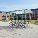 Gray Premium Cycle Shelter with Curved Roof - 2m to 5m Lengths