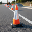 Dim Gray 460mm 1-Piece Eco Traffic Cone - High-Performance Road Safety Solution