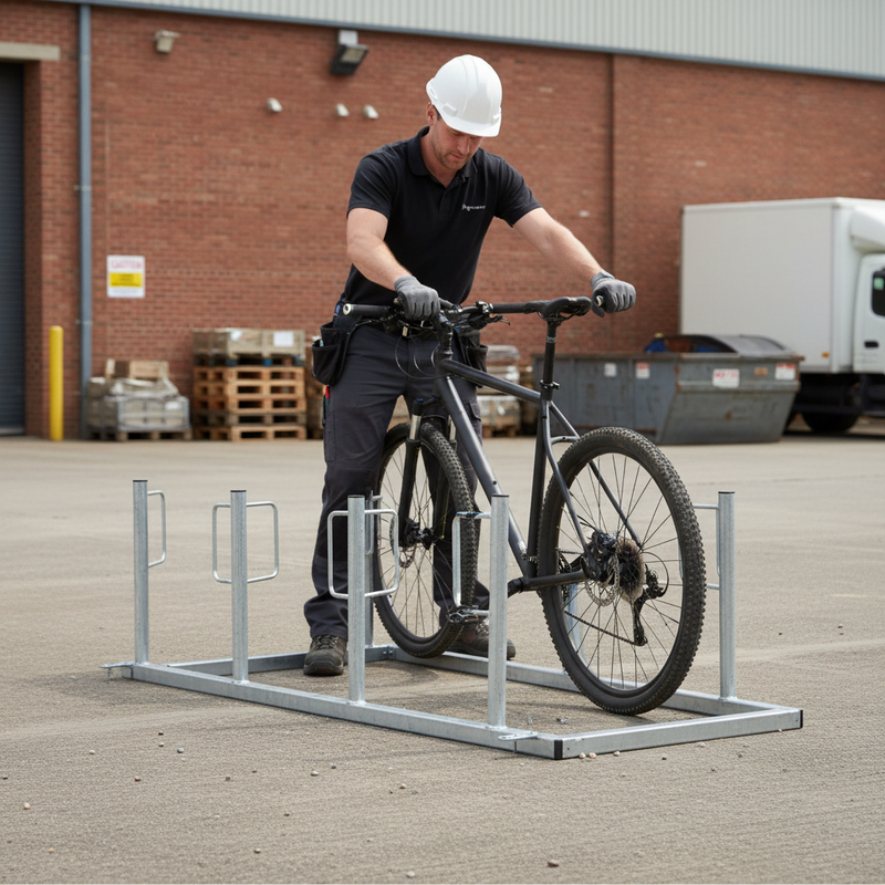 Rosy Brown Premium Double-Sided Galvanised Steel Cycle Rack for High Density Storage