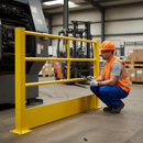 Black Premium Ready-Made Mid Post with 500mm Horizontal Rail Centres for Quick Installation