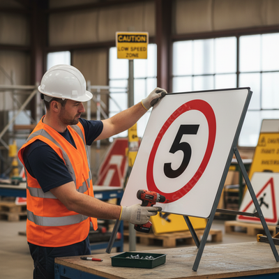 5mph Premium Metal Sign Face - 750mm for Safe Driving