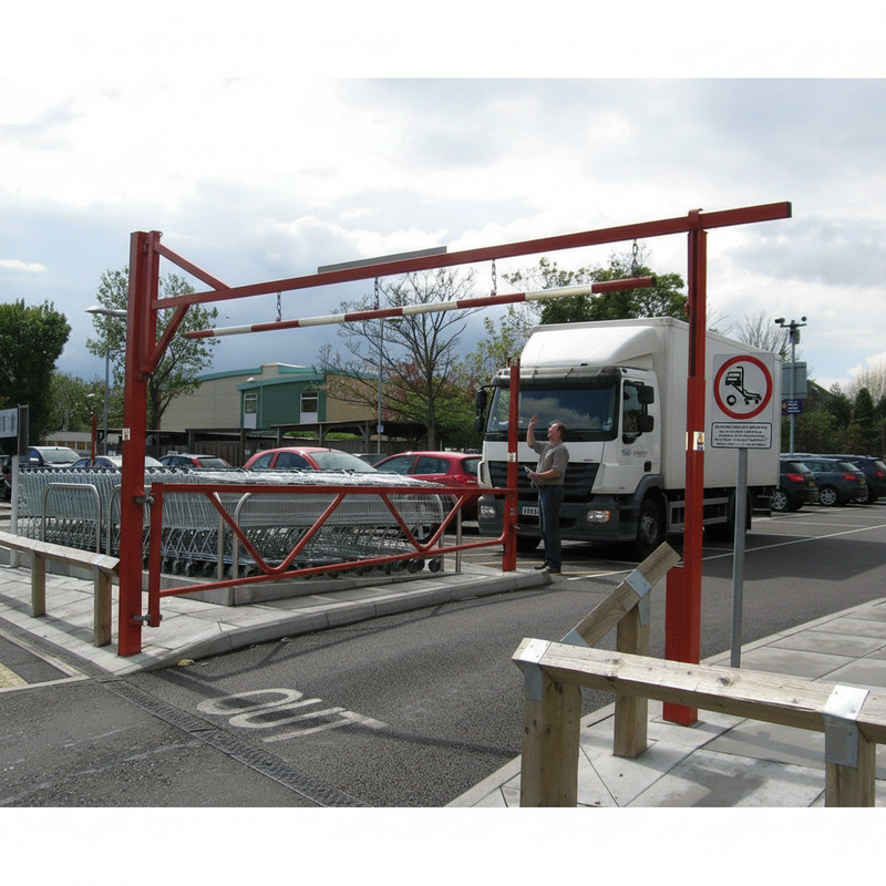 Dark Slate Gray Heavy Duty Swing Height Vehicle Restrictor with Swing Gate