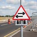 Gray Two Way Traffic Crossing Route Quick-Fit Sign Face Diagram 522 - High Visibility Traffic Safety