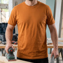 Classic Cotton Crew Neck Work T-Shirt - Warm Orange