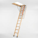 3-Section Wooden Loft Ladder with Insulated Hatch (view 2)