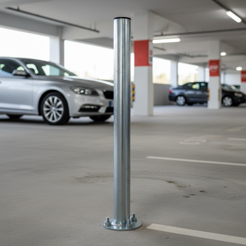 Light Slate Gray Premium Fixed Galvanised Post with Plastic Cap - 900mm Height