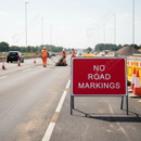 Light Gray Premium No Road Markings Metal Sign Face - 1050 x 750mm