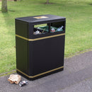 160 Litre Dual Litter and Recycling Bin – Galvanised Steel