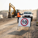 Rosy Brown Heavy Duty 10mph Metal Sign Face - 750mm for Road Safety