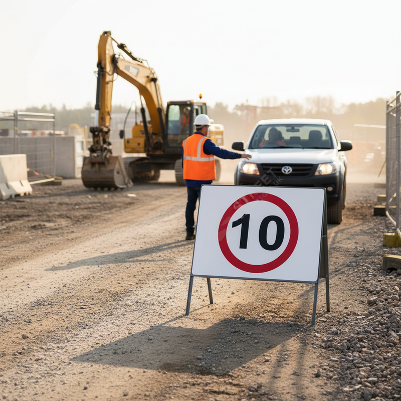 Rosy Brown Heavy Duty 10mph Metal Sign Face - 750mm for Road Safety