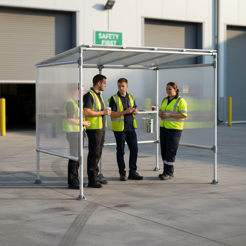 Light Slate Gray Premium Economy Smoking Shelter for Outdoor Use