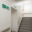 Gray Premium Fire Safety Exit Downwards Arrow Sign - Compliant & Versatile