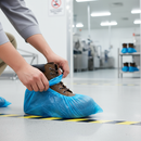 Light Gray Disposable Overshoe Covers Pack of 30 - High-Performance Blue Protectors