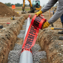 Dim Gray High-Performance Underground Warning Tape, 150mm x 365m - Red