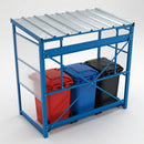 Three-bin wheeled bin shelter with galvanised roof (view 2)