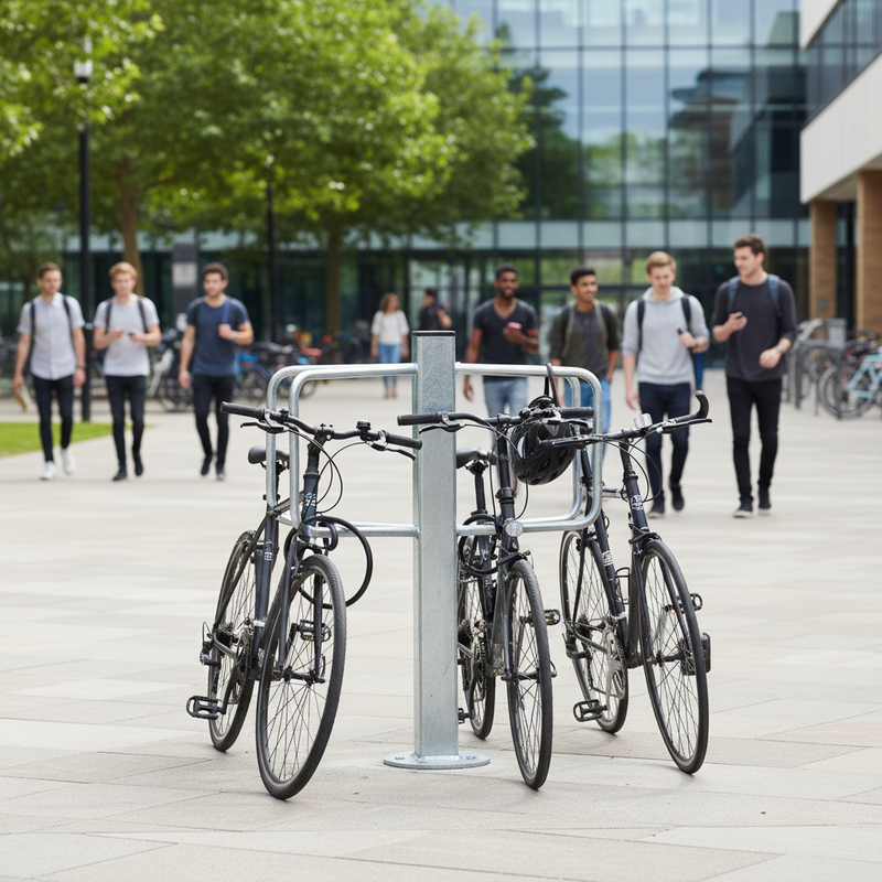 Light Gray Heavy Duty Galvanised Cycle Holder for Two Bicycles