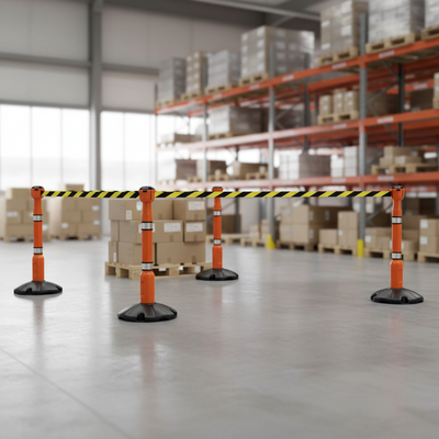 Premium 27m Retractable Linear Post & Base Barrier Kit