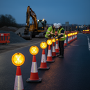 Dark Slate Gray High-Performance Synchronising LED Traffic Cone Lamp for Road Safety