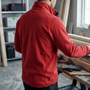 Low-Shedding Fleece Work Jacket with Raglan Sleeves - Chili Red