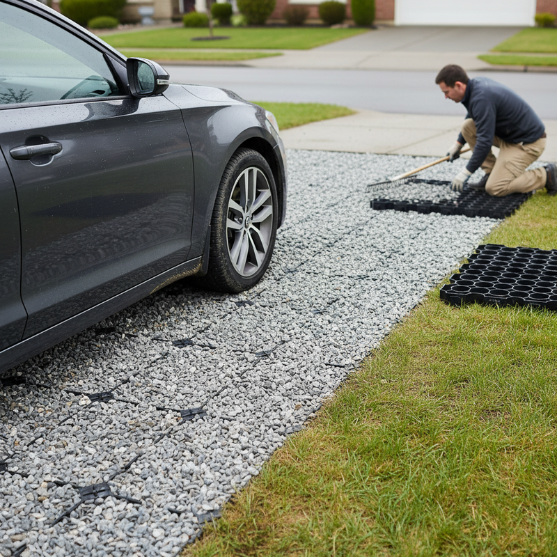 Dark Gray Heavy Duty Ground Reinforcement Grids - 500mm x 500mm x 40mm (Pack of 4)