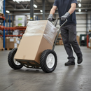 Premium Puncture-Proof 7" Semi-Pneumatic Tyre with White Plastic Hub for Hand Trucks and Lawn Mowers