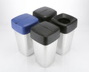 60 Litre Metal-Look Trap Door Waste Bin with Spring-Close Lid (view 2)