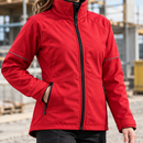 Women's Softshell Work Jacket with Reflective Details - Red/Black (view 2)
