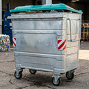 1280 litre galvanised steel wheeled container EN 840