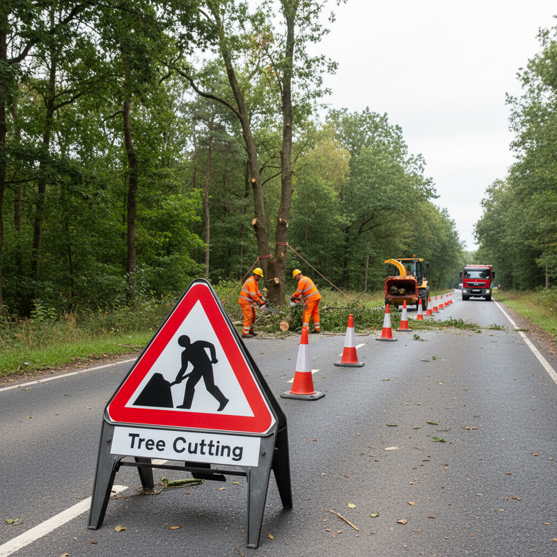 Dim Gray Professional Tree Cutting Supplementary Plate 750mm Q-Sign