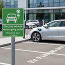 Dark Gray Premium EV Recharging Point Maximum Stay 'X' Hours Sign Face 660.9