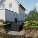 Dark Slate Gray Heavy Duty D-Shape Underground 1000 Litre Water Tank