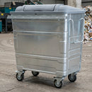 770 litre galvanised steel wheeled recycling waste container