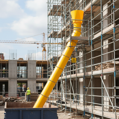 22" Premium Yellow Top Hopper Rubbish Scaffold Chute