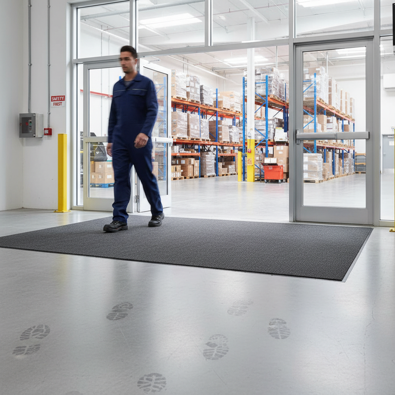 Gray Premium Dust Control Plushway Entrance Mat - Charcoal Color