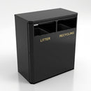 224 Litre dual litter and recycling bin galvanised steel (view 2)