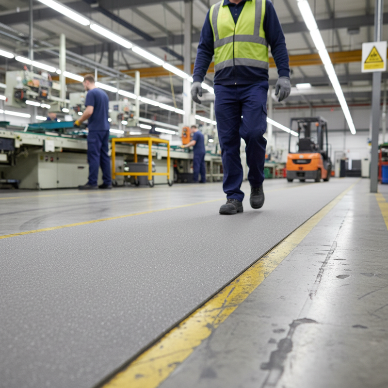 Dark Gray 4mm Heavy Duty Non-Slip Floor Sheet - Grey for Safety