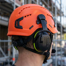 Orange Vented Helmet and Ear Protection Bundle