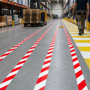 Forklift-Traffic Floor Lane Marking Tape - 50mm - Red/White
