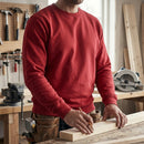 Cotton Blend Crew Neck Work Sweatshirt - Chili Red
