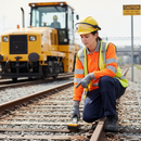 Light Gray Premium Hi-Vis Long Sleeve Rail Spec Polo Shirt - Orange
