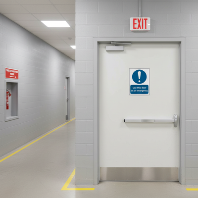 Emergency Use Door Sign - Premium Safety Signage for Evacuation
