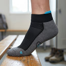 Low Cut Quick-Dry Work Socks, Mesh Vents - Grey Melange/Black