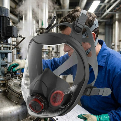 Full Face Protective Mask with Clear Panoramic Visor, Small/Medium/Large