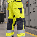 Fire Retardant Arc Trousers Holster Pockets Hi-Vis Class 2 Yellow/Navy (view 2)