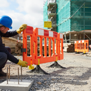 Light Gray Premium 2M Olympic Barrier with Folding Wings and Swivel Feet