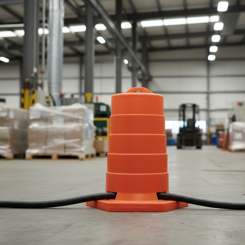 Light Slate Gray Heavy Duty Cable Cover for High Voltage Safety