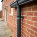 Traditional Aluminium Downpipe Sample — RAL 7021 / 63mmØ (in use)