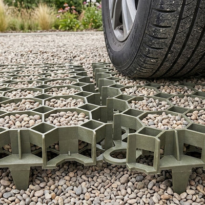 Plastic grass grid 490 x 490 x 40mm light-duty ground stabiliser