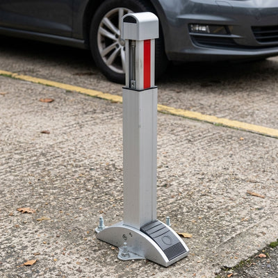 Semi-automatic Drop Down Parking Post, 75mm Profile, Aluminium